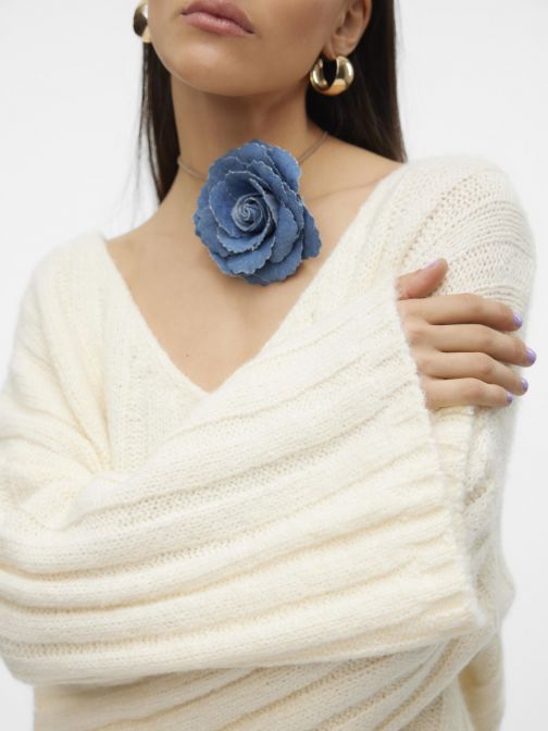 V-NYAKÚ RÖVID KÖTÖTT PULÓVER 