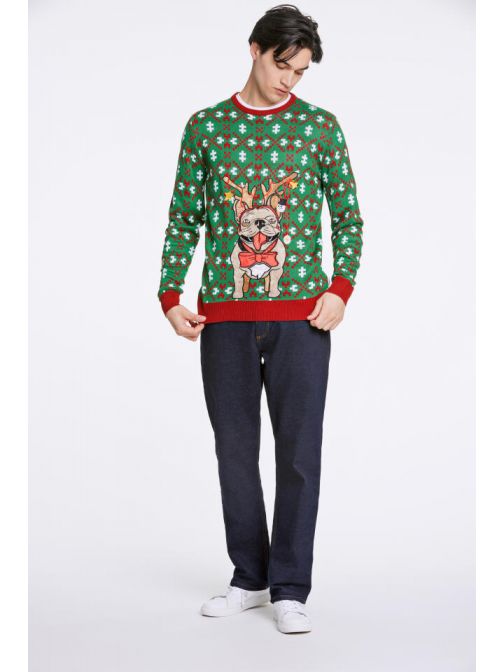 KARÁCSONYI MINTÁS KÖTÖTT PULÓVER 