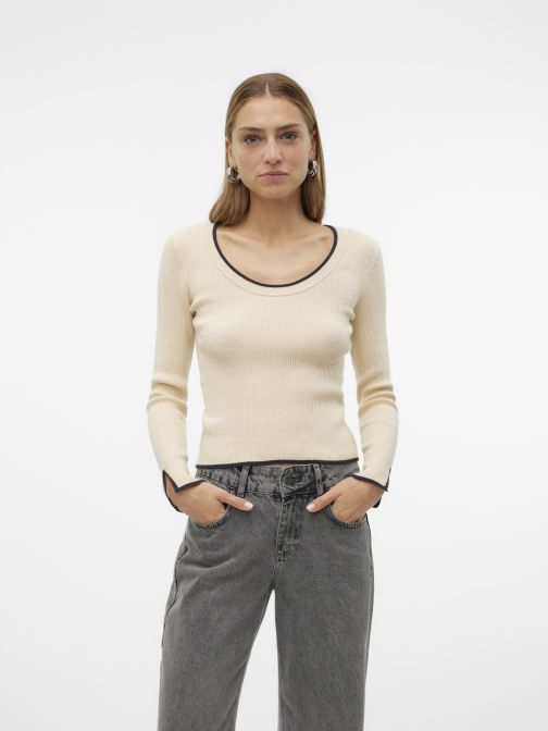 BORDÁZOTT HOSSZÚ UJJÚ PULÓVER 